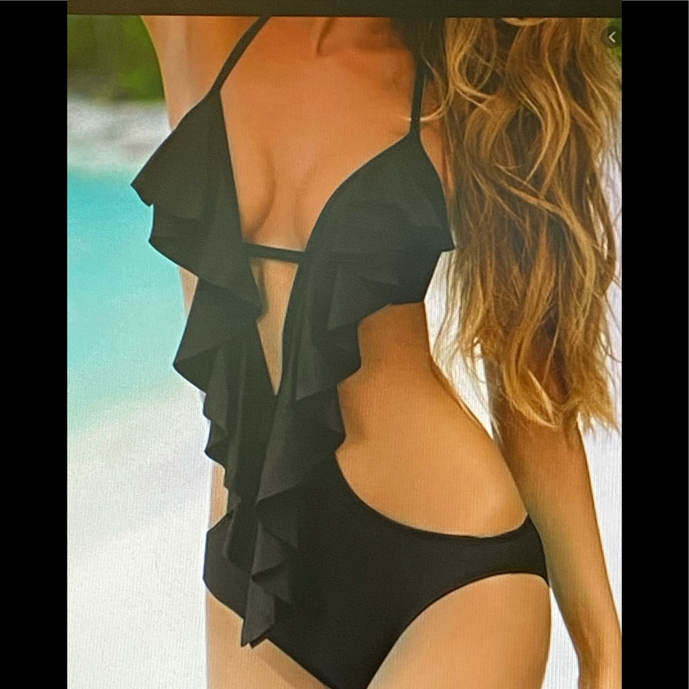 •Joe Boxer Monokin Ruffle Front Swimsuit NWOT
